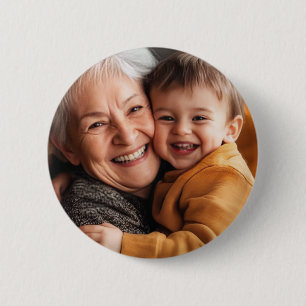 Grandma Personalised Grandchildren Full Photo  6 Cm Round Badge
