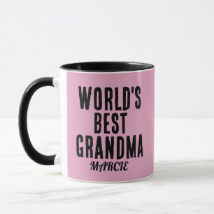 GRANDMA PERSONALIZED PINK COFFEE MUG