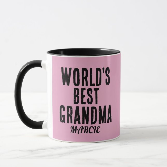 GRANDMA PERSONALIZED PINK COFFEE MUG (Left)