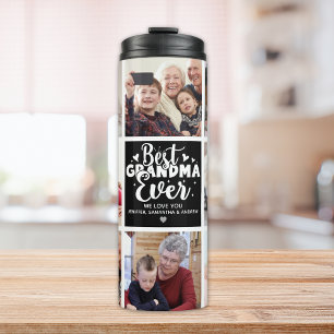Grandma Photo Best Grandma Ever Custom Gift Blac Thermal Tumbler