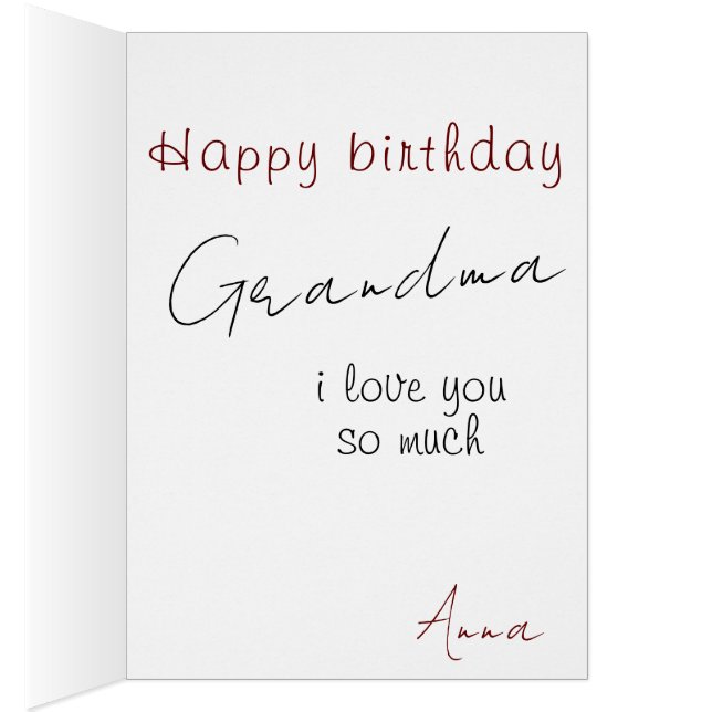 Grandma Photo Birthday Card (Inside (Right))