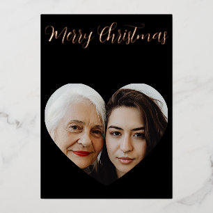 Grandma photo christmas foil holiday card