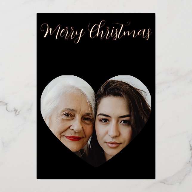 Grandma photo christmas foil holiday card (Front)