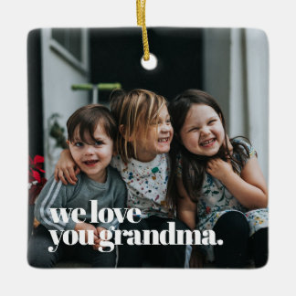 Grandma Photo Christmas Tree Ceramic Ornament