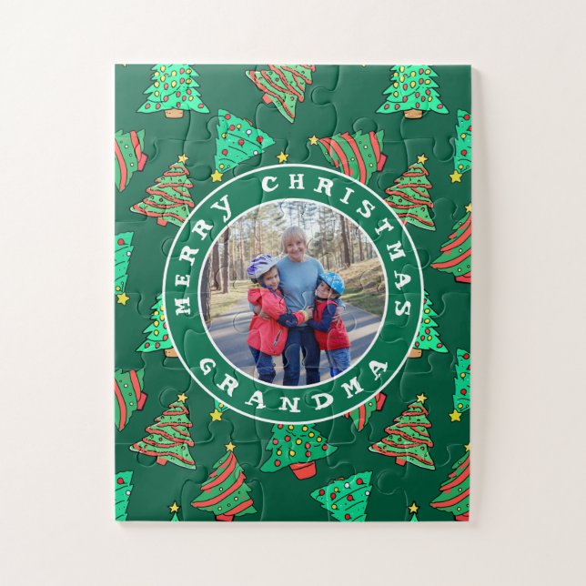 Grandma Photo Christmas Trees Dementia 30 Piece Jigsaw Puzzle (Vertical)