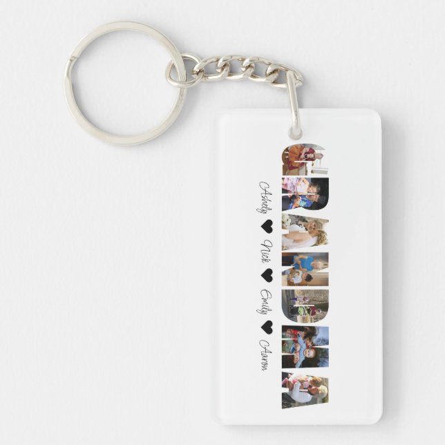 Grandma Photo Collage Acrylic Keychain 7 Photos (Front)