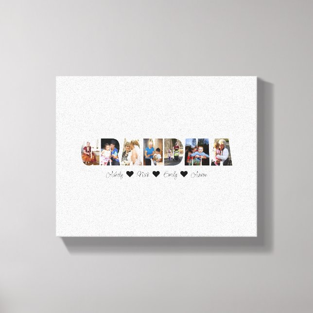 Grandma Photo Collage Canvas 7 Photos Print (Front)