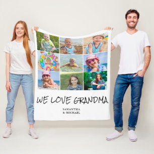 Grandma Photo Collage Fleece Blanket