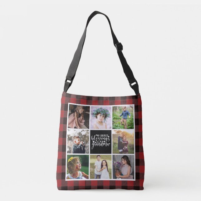 Grandma Photo Collage Greatest Blessings Crossbody Crossbody Bag (Back)