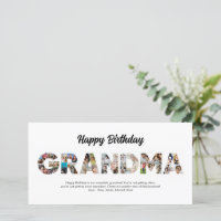 Grandma Photo Collage Letter Cutout Happy Birthday
