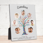 Grandma Photo Collage  Plaque<br><div class="desc">This personalised Grandma photo collage grey plaque features a colourful mosaic family tree and stylish script typography.
Easily customisable with a selection of seven photos and the grandchildren's names.
Makes a perfect gift for your Grandma.
Original Mosaic © Michele Davies.</div>
