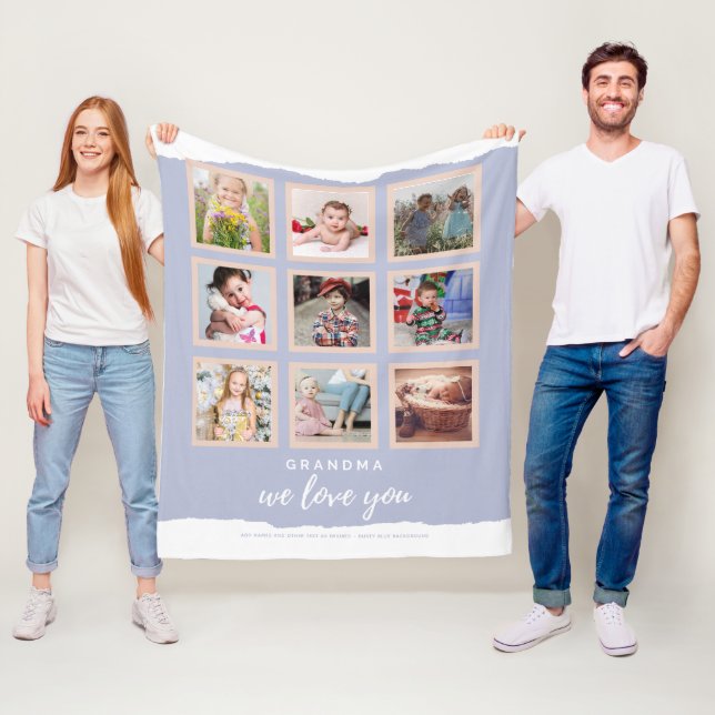 GRANDMA PHOTO GIFTS - Photo Collage Grandkids      Fleece Blanket (In Situ)