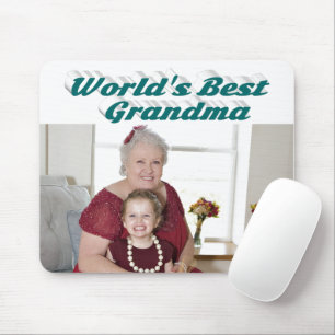 Grandma Photo green typography Mouse Mat