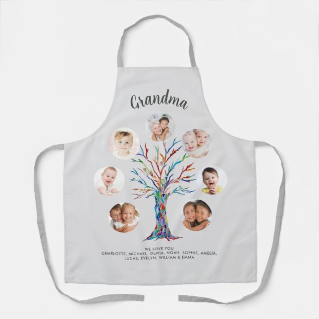 Grandma Photo Grey Apron (Front)