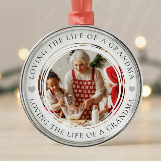 Grandma Photo Keepsake Gift Metal Tree Decoration