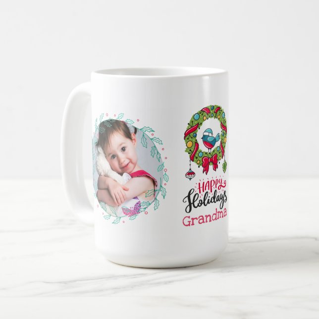 GRANDMA PHOTO MUG - Christmas Gifts Grandkids Pics (Front Left)