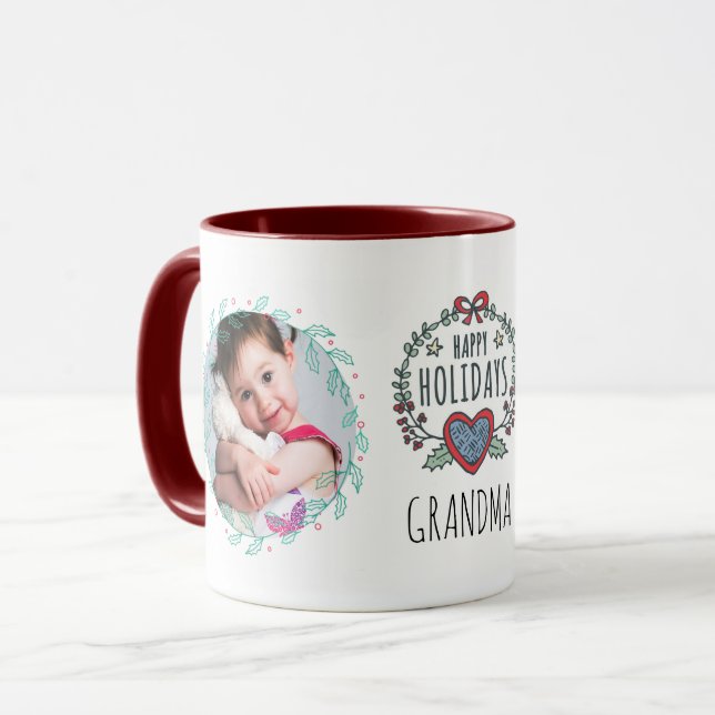 GRANDMA PHOTO MUG - Christmas Gifts Grandkids Pics (Front Left)