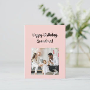 Grandma Photo Personalised Birthday Postcard