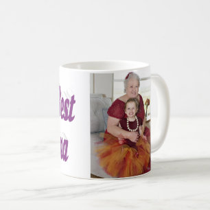 Grandma photo purple typography  coffee mug