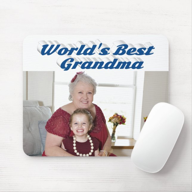 Grandma Photo sea blue typography  Mouse Mat (With Mouse)