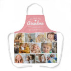 Grandma Pink Apron with 13 Photo Collage