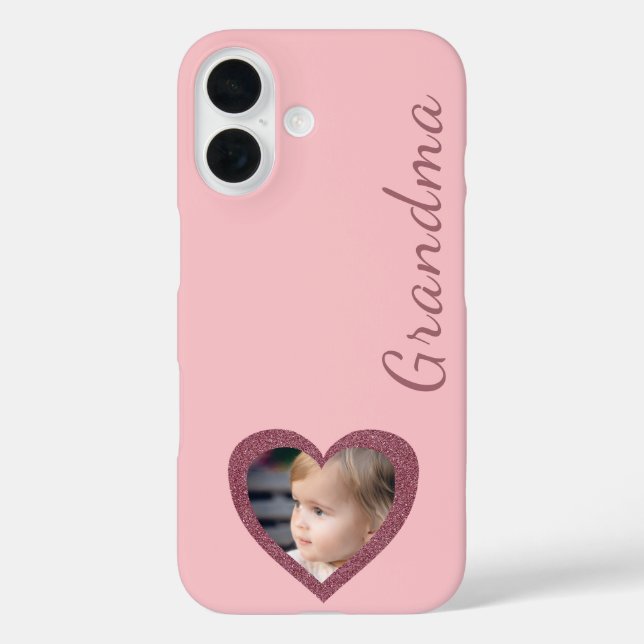 Grandma Pink Hearts Grandchildren Custom Photo  Case-Mate iPhone Case (Back)