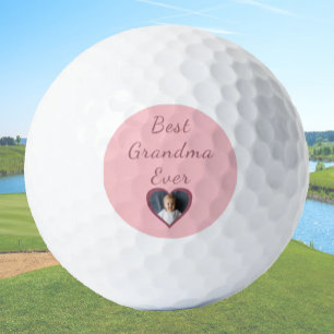 Grandma Pink Hearts Grandchildren Custom Photo  Golf Balls