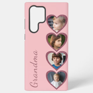Grandma Pink Hearts Grandchildren Photo Collage Samsung Galaxy Case