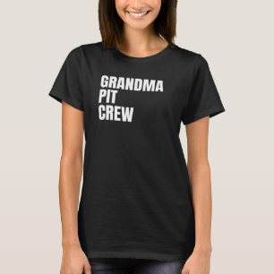Grandma Pit Crew Flag Car Racing Race Track Flag W T-Shirt