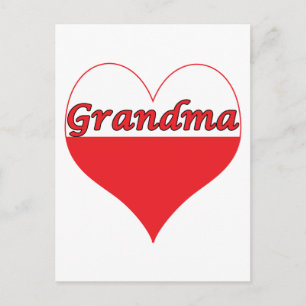 Grandma Polish Heart Postcard