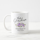 Grandma Purple Floral Coffee Mug (Left)