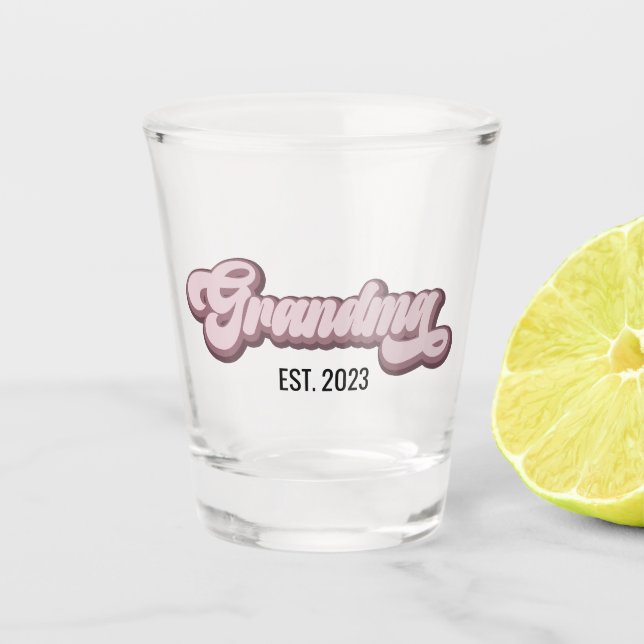 Grandma Purple Lavender Custom Year  Shot Glass (Front)