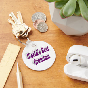 Grandma purple text key ring