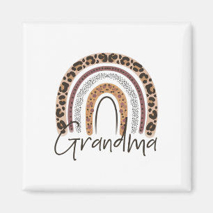 Grandma Rainbow Cheetah Leopard Women Christmas Fa Magnet
