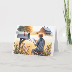 Grandma Reading a Birthday Letter From Grandchild Card