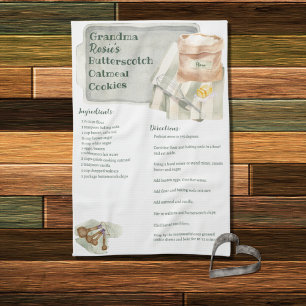 Grandma Recipe   Butterscotch Cookie Personalised Tea Towel