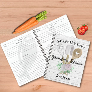 Grandma Recipes   Share the Love Personalised Notebook