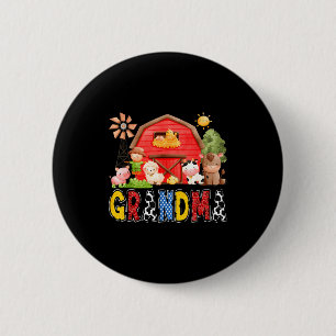 Grandma Red Farm Cow Birthday Boy Matching Family 6 Cm Round Badge