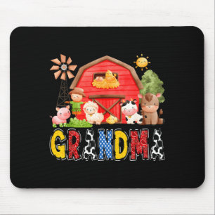 Grandma Red Farm Cow Birthday Boy Matching Family Mouse Mat
