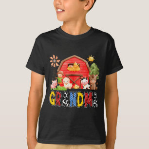 Grandma Red Farm Cow Birthday Boy Matching Family T-Shirt