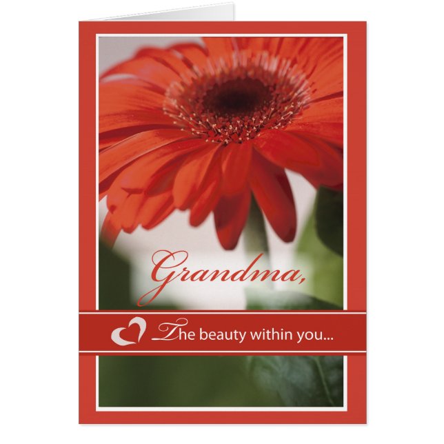 Grandma Red Gerber Daisy Valentine (Front)
