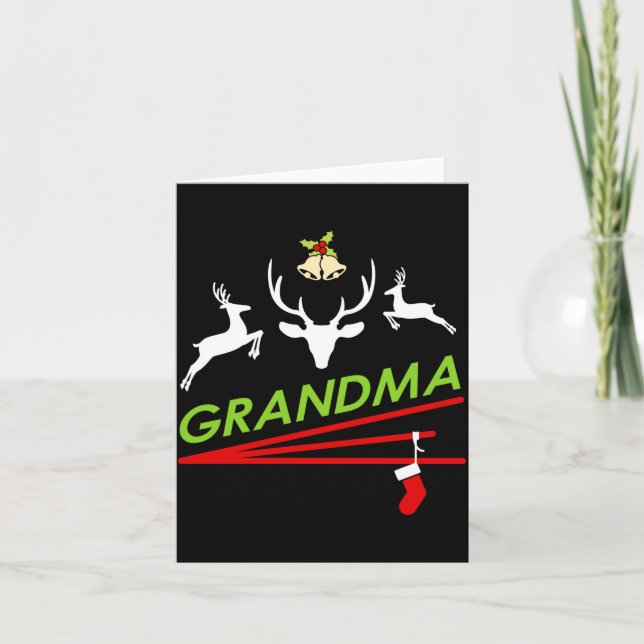 Grandma Reindeer Hoof Prints Christmas  Card (Front)