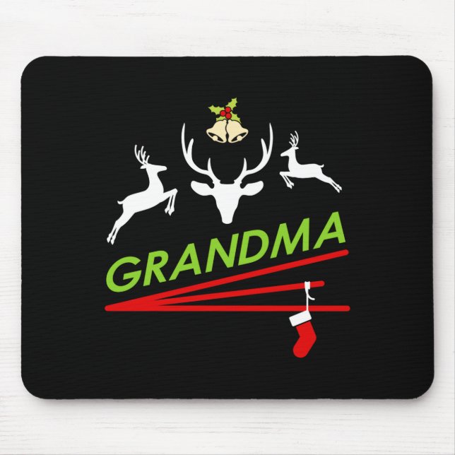 Grandma Reindeer Hoof Prints Christmas  Mouse Mat (Front)