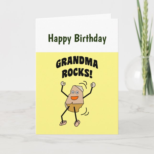 Grandma Rocks Birthday Card (Front)