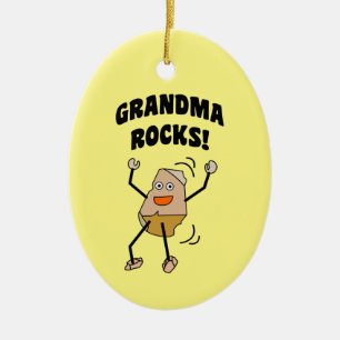 Grandma Rocks Ceramic Tree Decoration