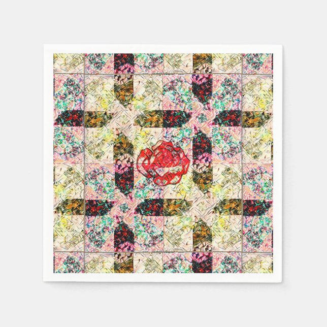 grandma rose quilt paper napkin (Front)