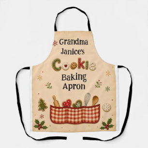 Grandma’s Christmas Cookie Baking Apron   Festive 