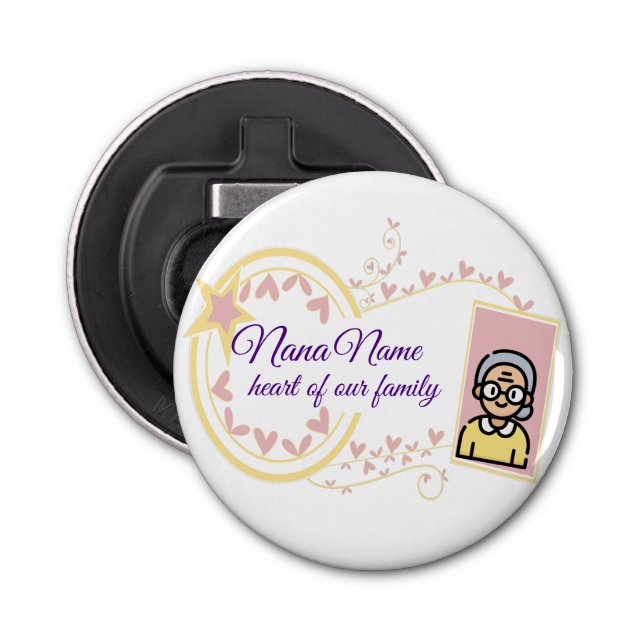 Grandma’s Day Vintage Badge Design Bottle Opener (Front)