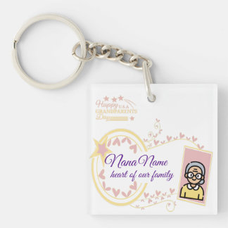 Grandma’s Day Vintage Badge Design Key Ring