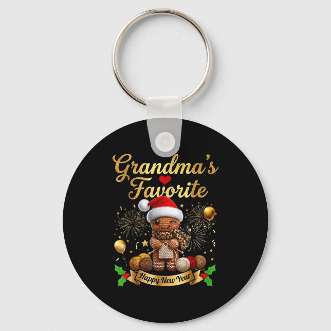 Grandma’s Favorite Gingerbread Crochet Doll For Cr Key Ring (Front)